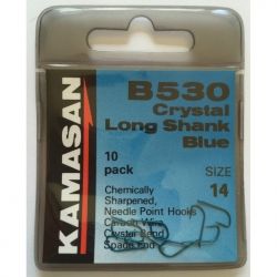 Куки Kamasan B530 Crystal Long Shank Blue